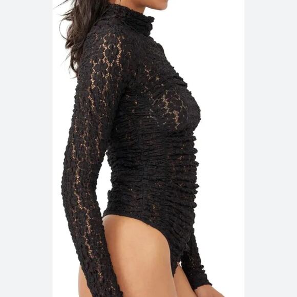 NEW Free People Intimately Free Black Lace Day and Night Long Sleeve Bodysuit - Picture 3 of 13